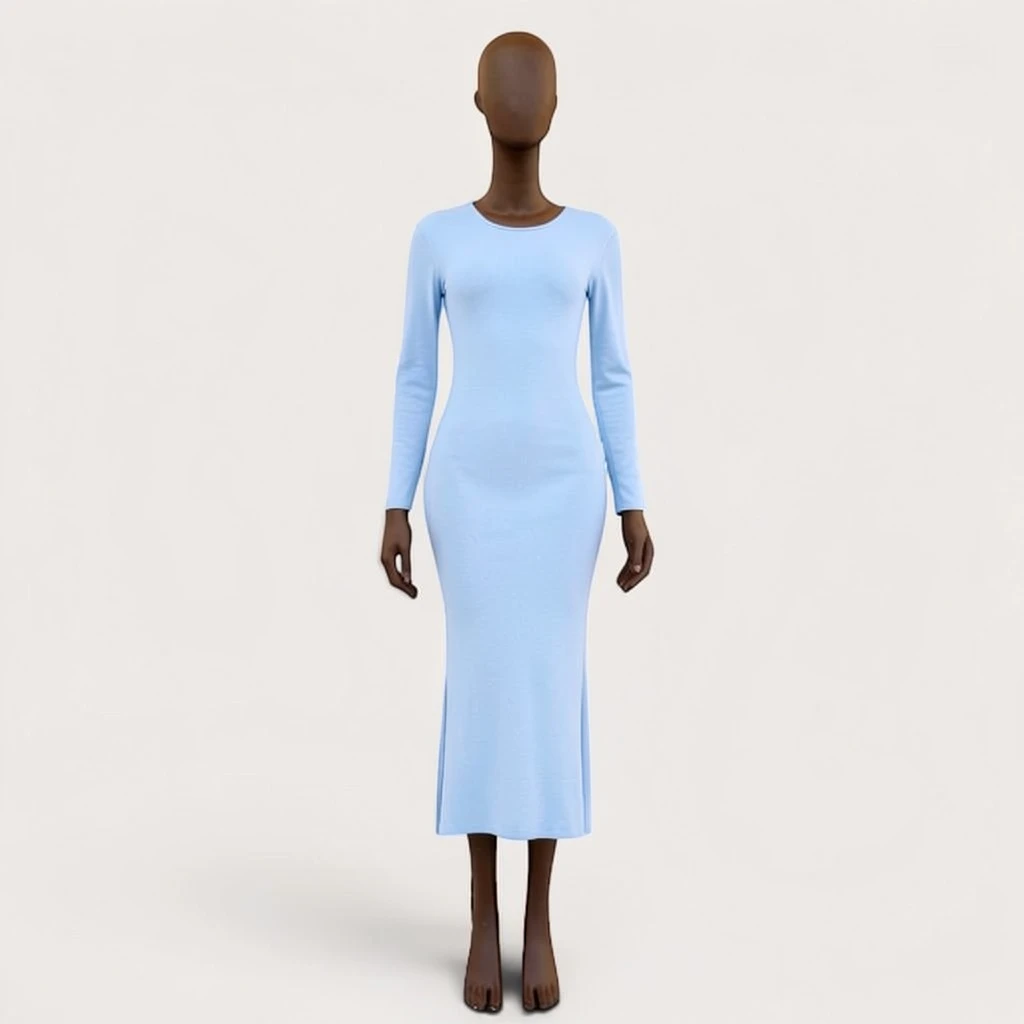 100% Cotton Long Sleeve Maxi Dress